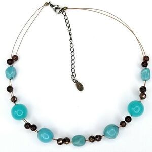 Cookie Lee Blue & Gray Mutli-Strand Necklace